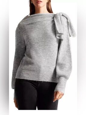 Ted Baker Bow Sweater – Gray – Size 3
